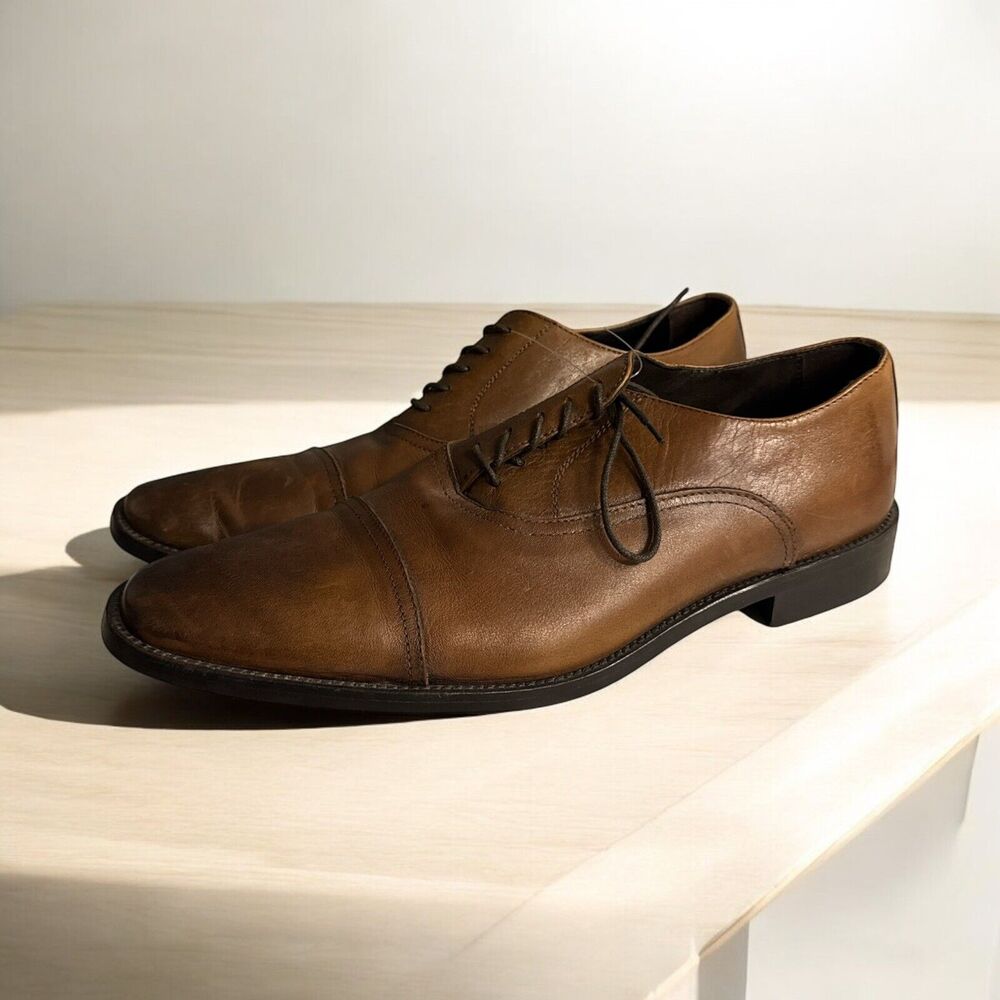 To Boot By Adam Derrick New York Cap Toe Burnished Oxfords Shoes Men's Size 13